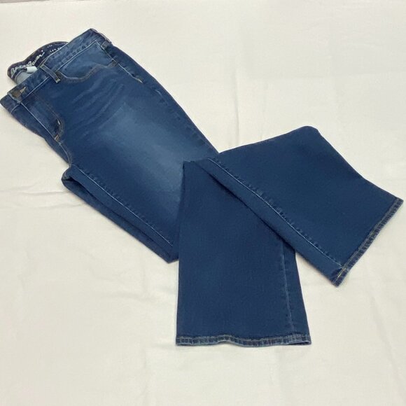 Eddie Bauer Mid Rise Truly Straight Stretch Boot Cut Denim Jeans Medium Wash 14L - Picture 8 of 13